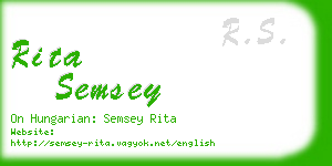 rita semsey business card